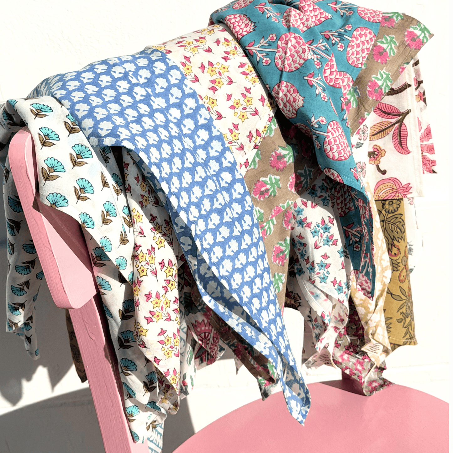 Bandana bleu & rose