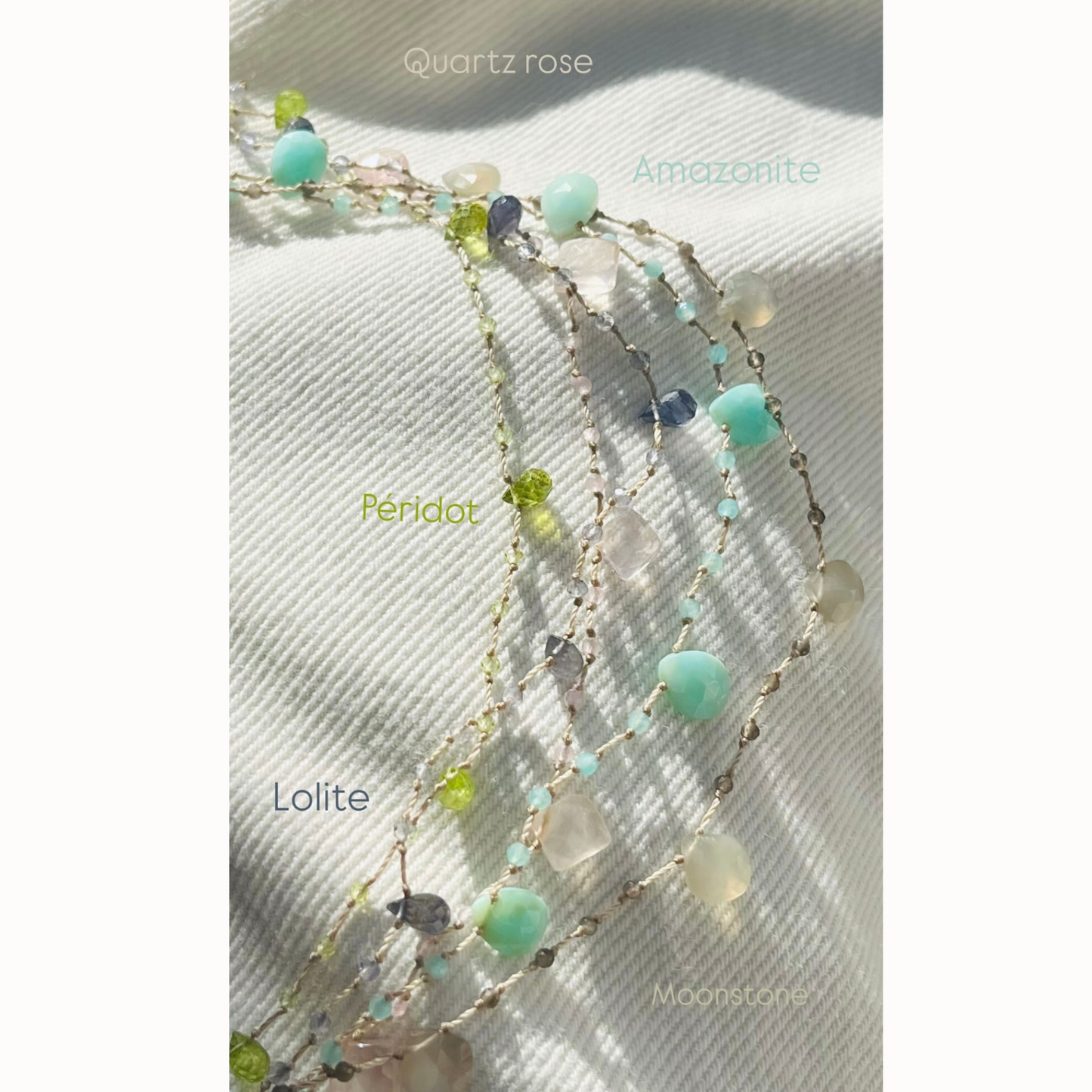 Collier Constance quartz rose