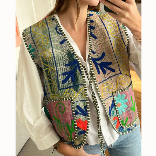 Gilet Karma brodé