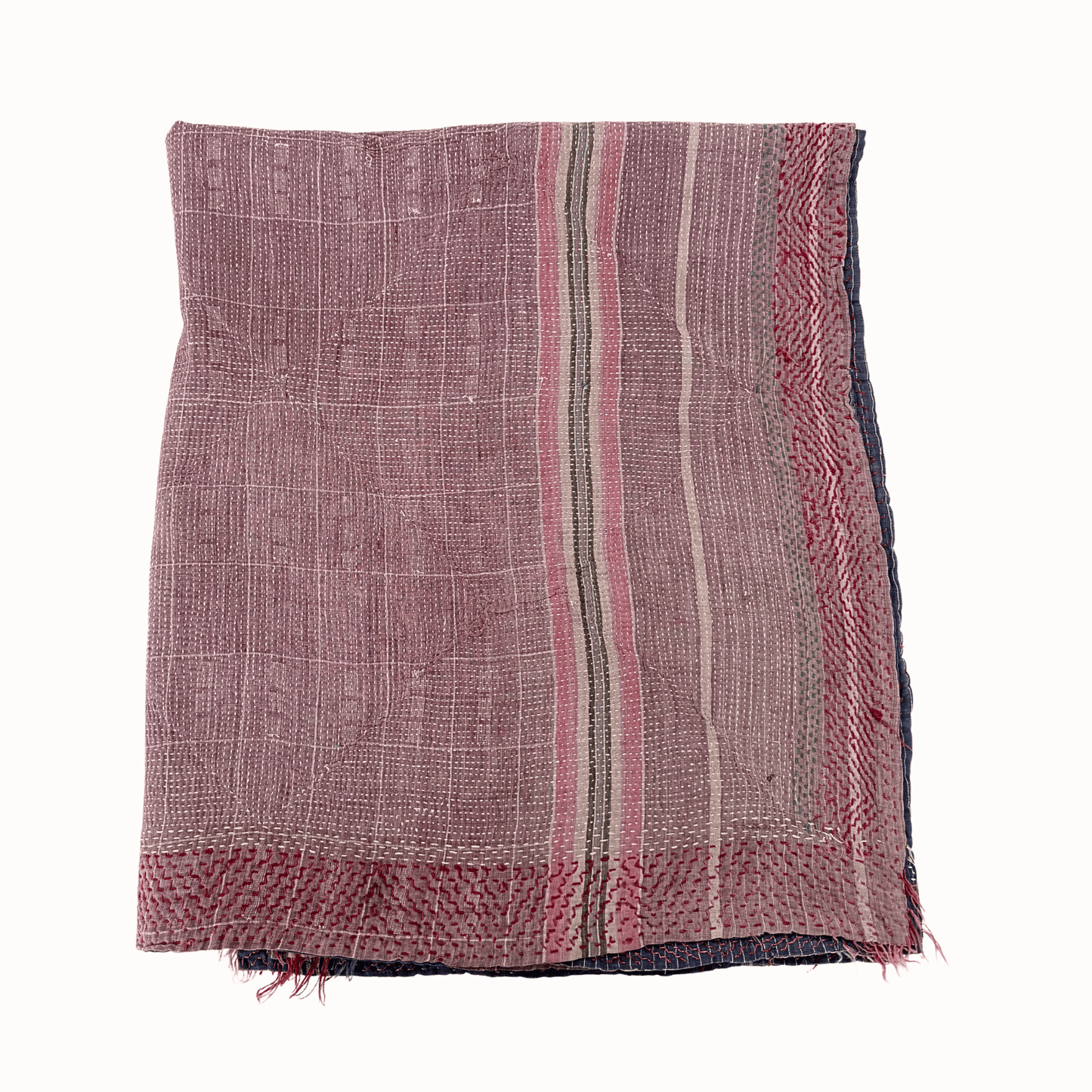 Plaid Kantha bleu