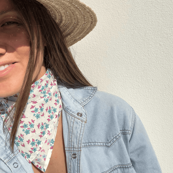 Bandana rose & turquoise