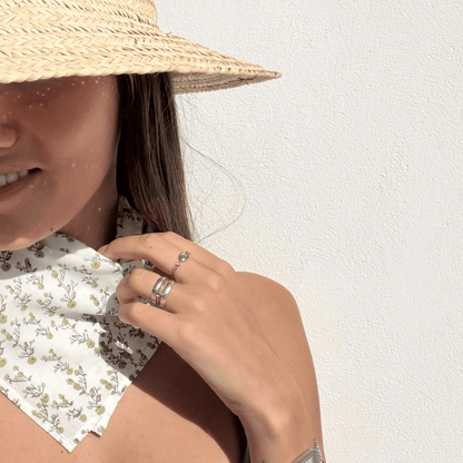 Bandana blanc fleuri