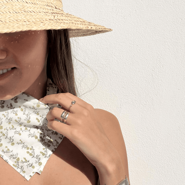 Bandana blanc fleuri