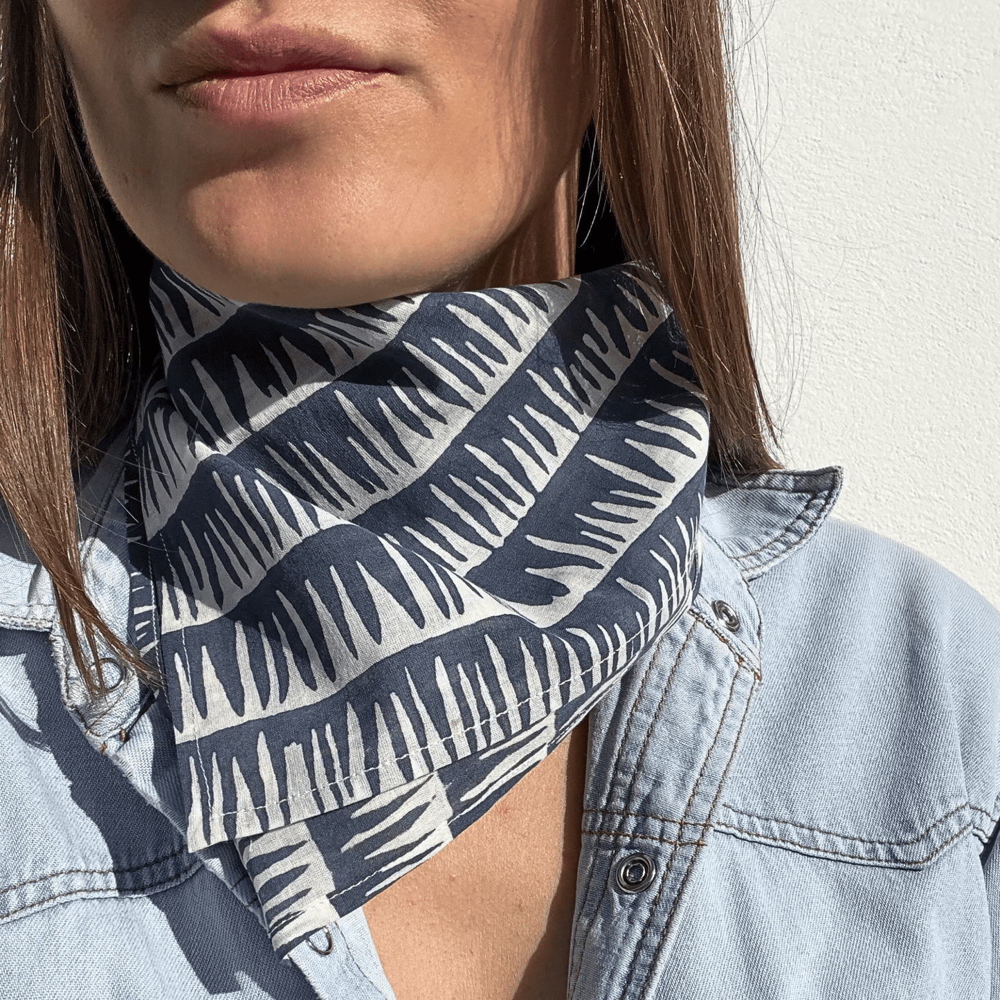 Bandana bleu rayé