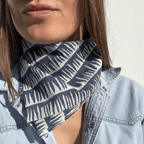 Bandana bleu rayé