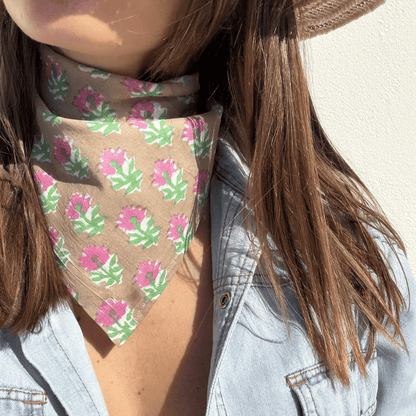 Bandana rose & marron