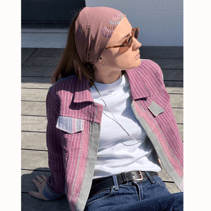 Blouson Hindima en kantha violet, pièce unique