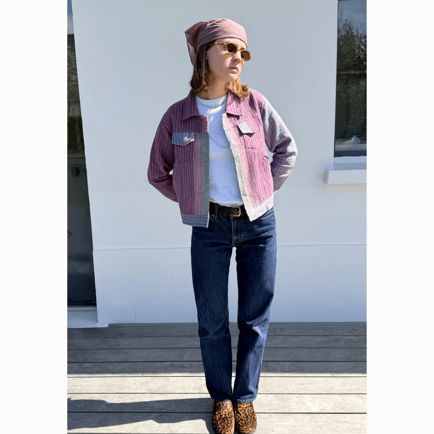 Blouson Hindima en kantha porté