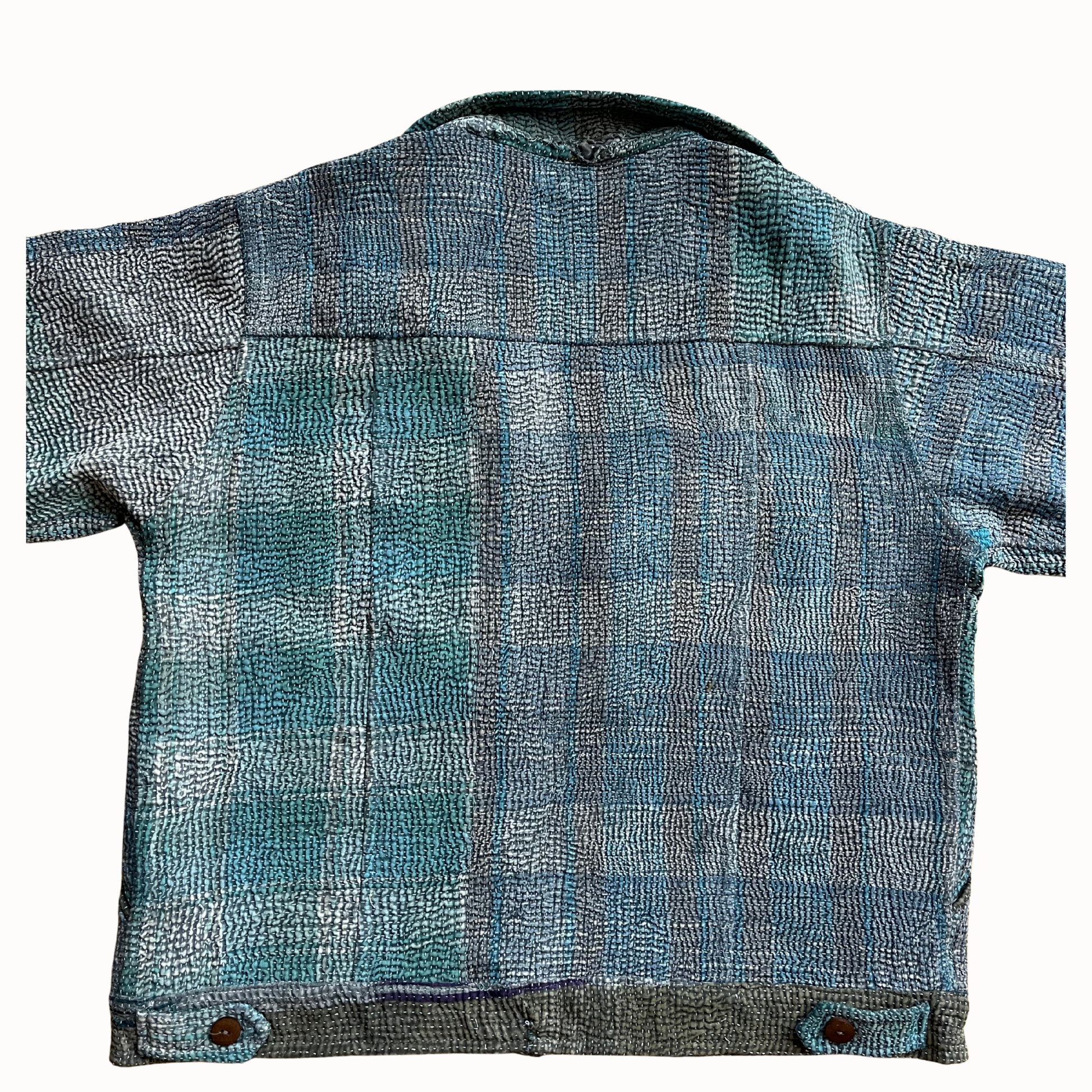 Dos d'un blouson court en kantha