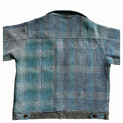Dos d'un blouson court en kantha
