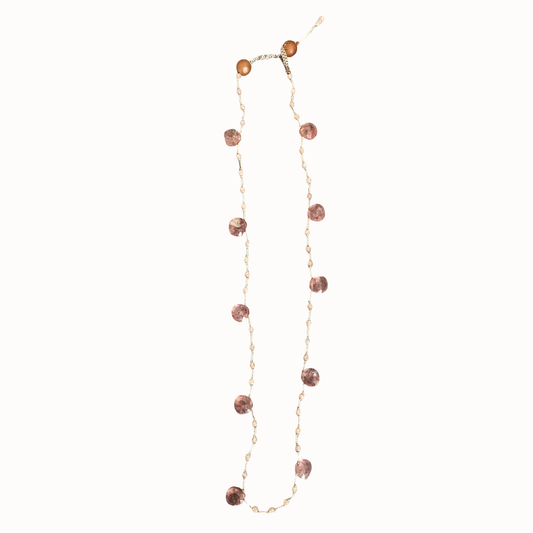 Collier Constance pierre de lune rose