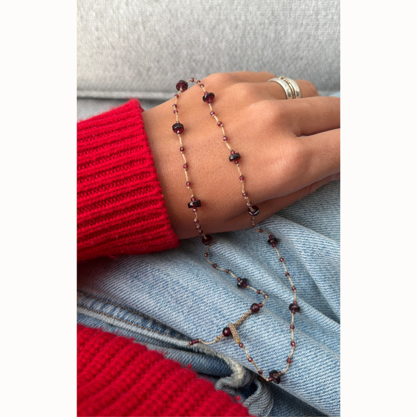 Collier Constance grenat