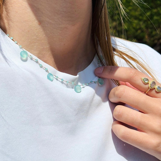 Collier Constance calcédoine