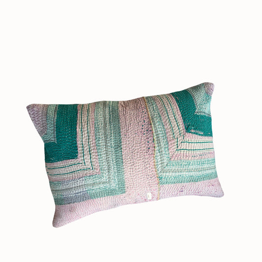 Coussin Jhappi rose & vert