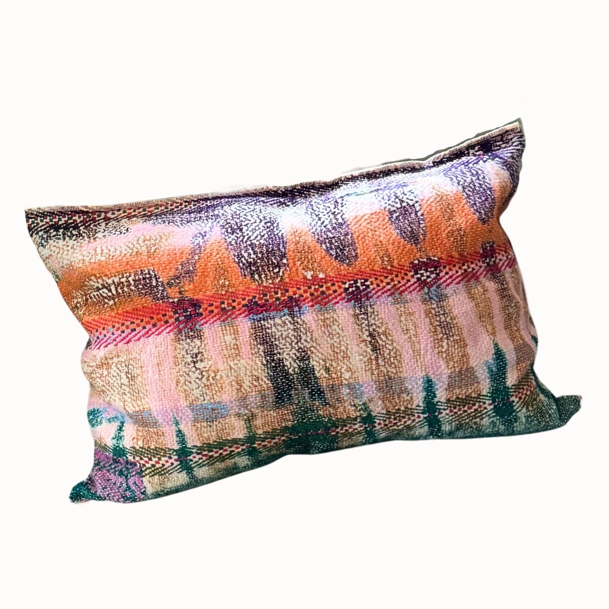 Coussin coloré kantha indien