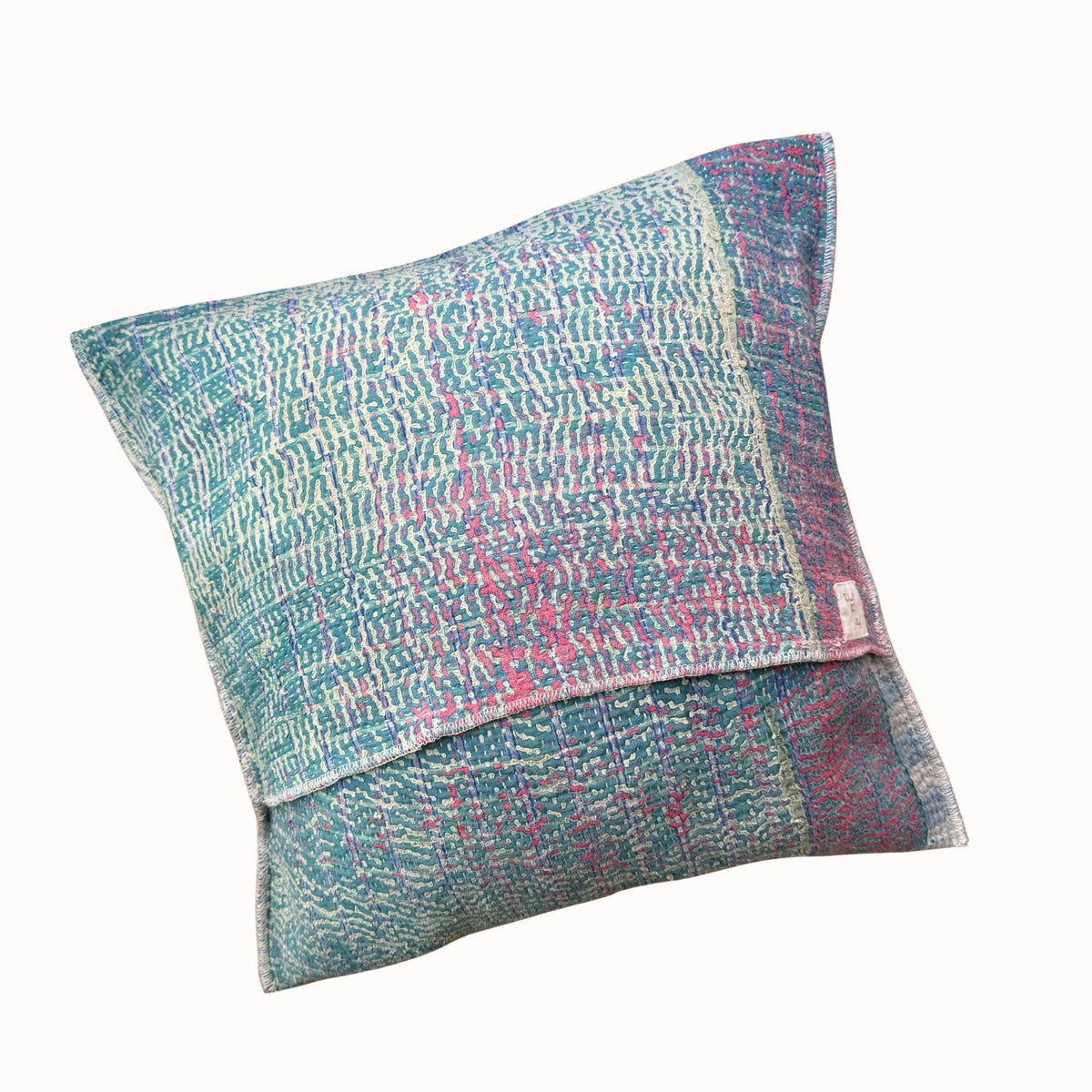 Coussin Lassi bleu & rose