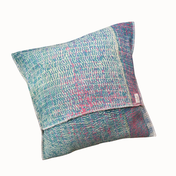 Coussin Lassi bleu & rose