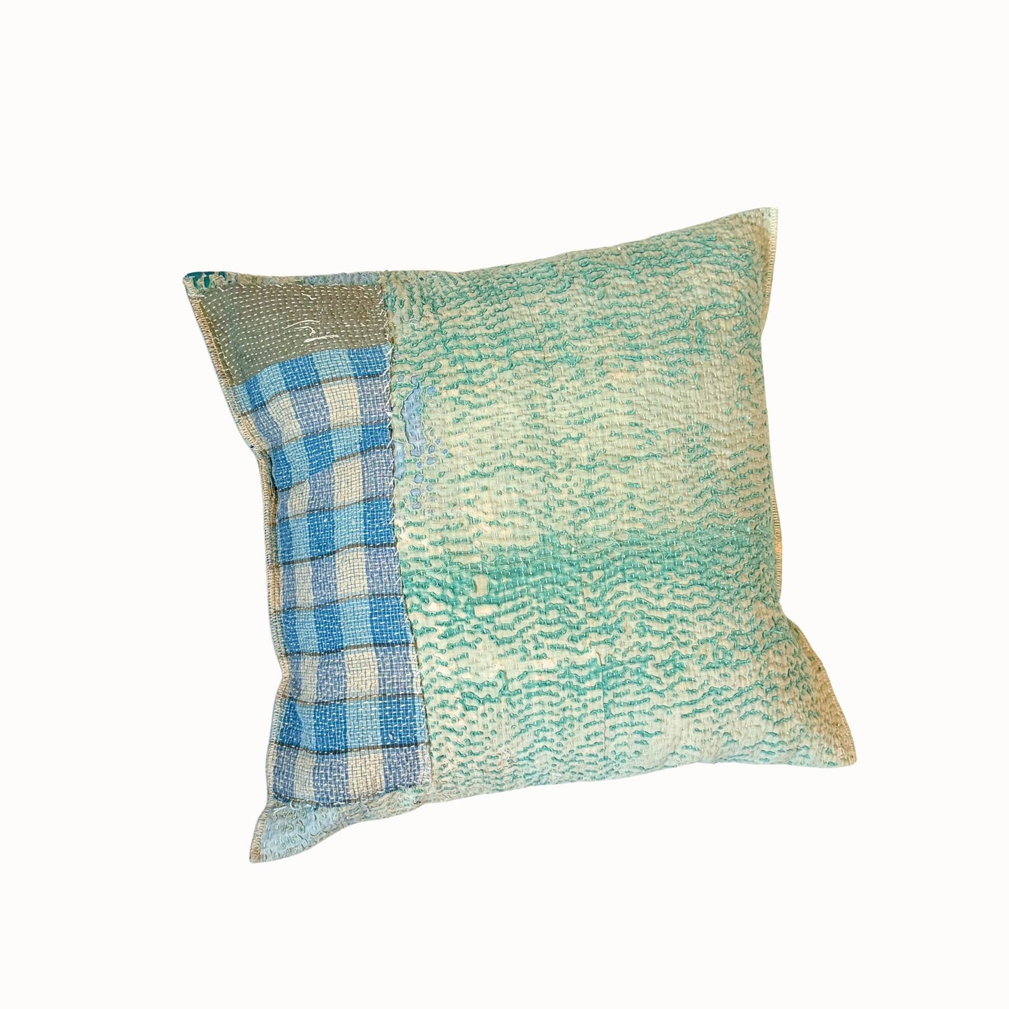 Coussin artisanal indien en kantha
