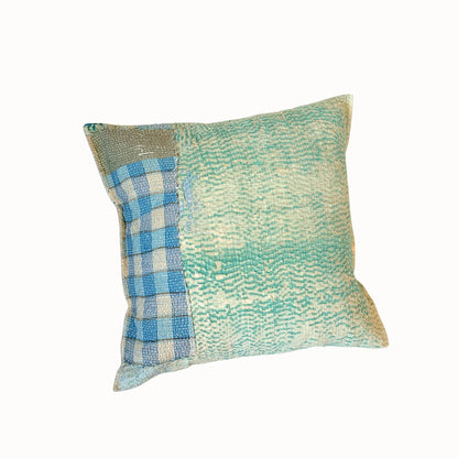 Coussin artisanal indien en kantha