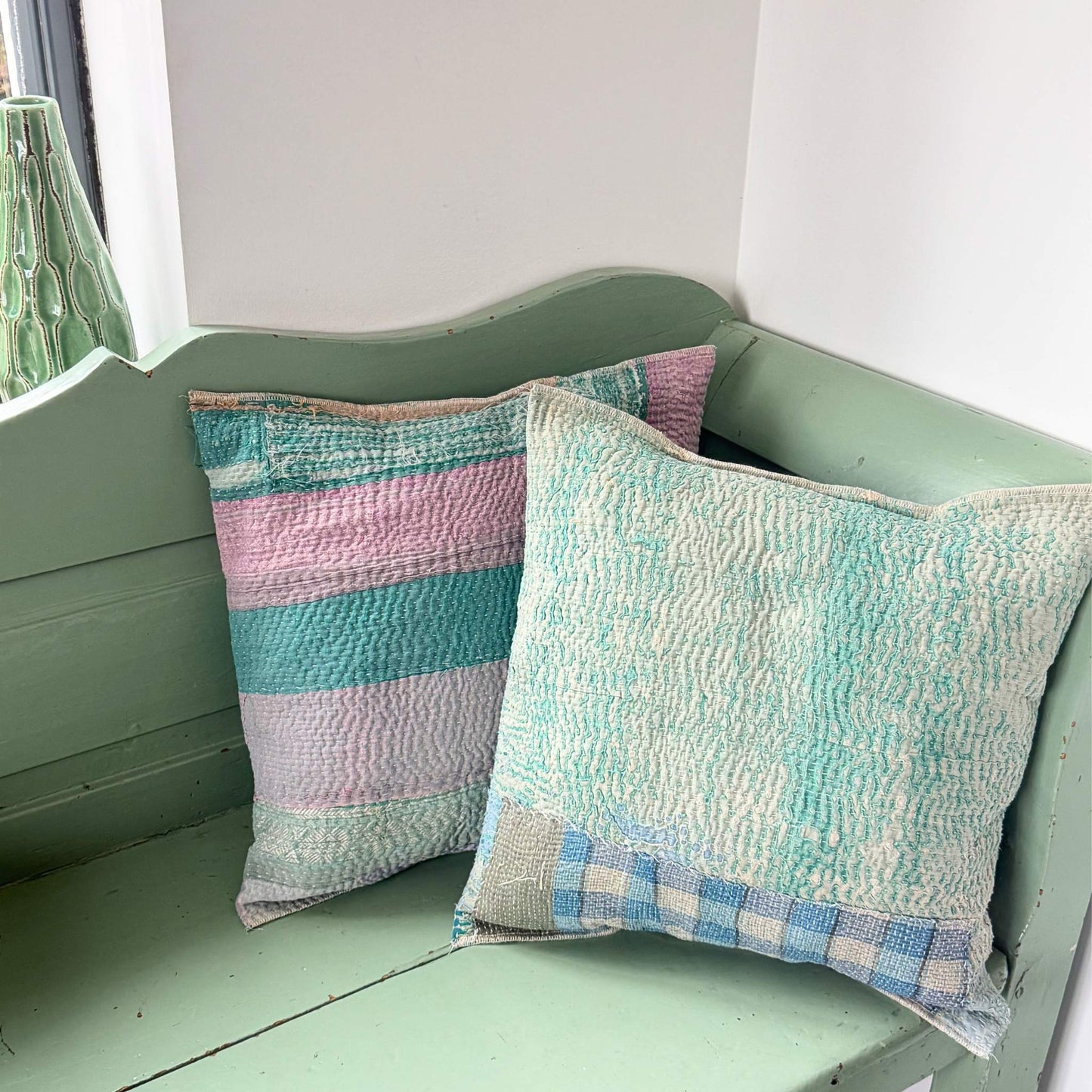 Coussins 40x40 en kantha indien