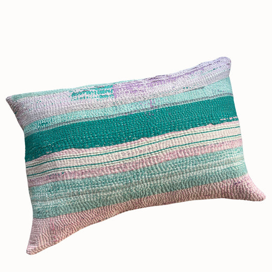 Coussin Jhappi rose & vert