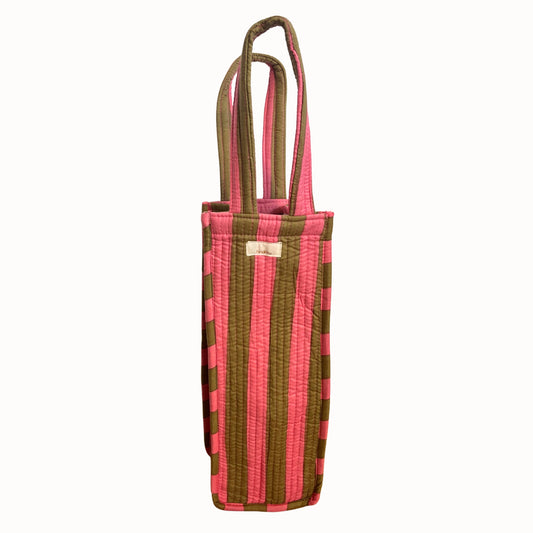 Sac porte-bouteille Ila ocre et rose flash