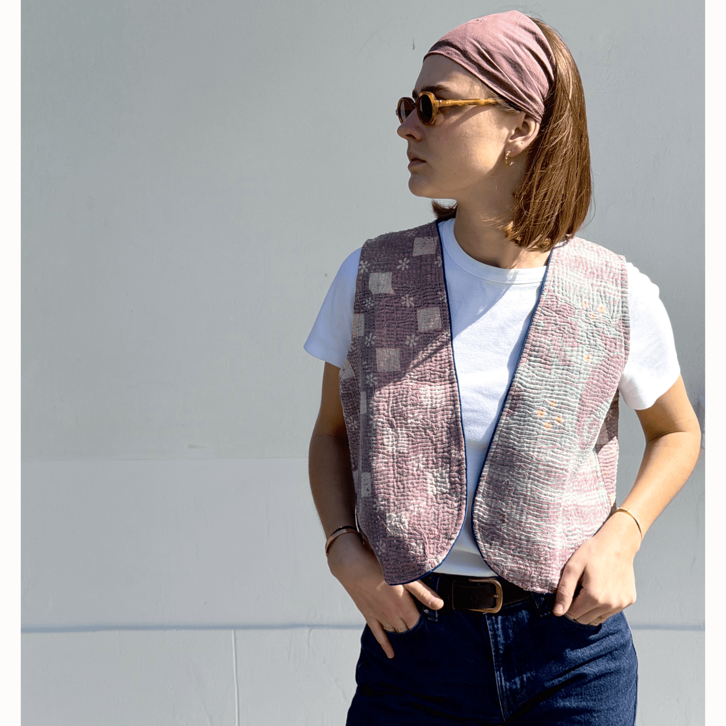 Gilet Hindima en kantha, piece unique