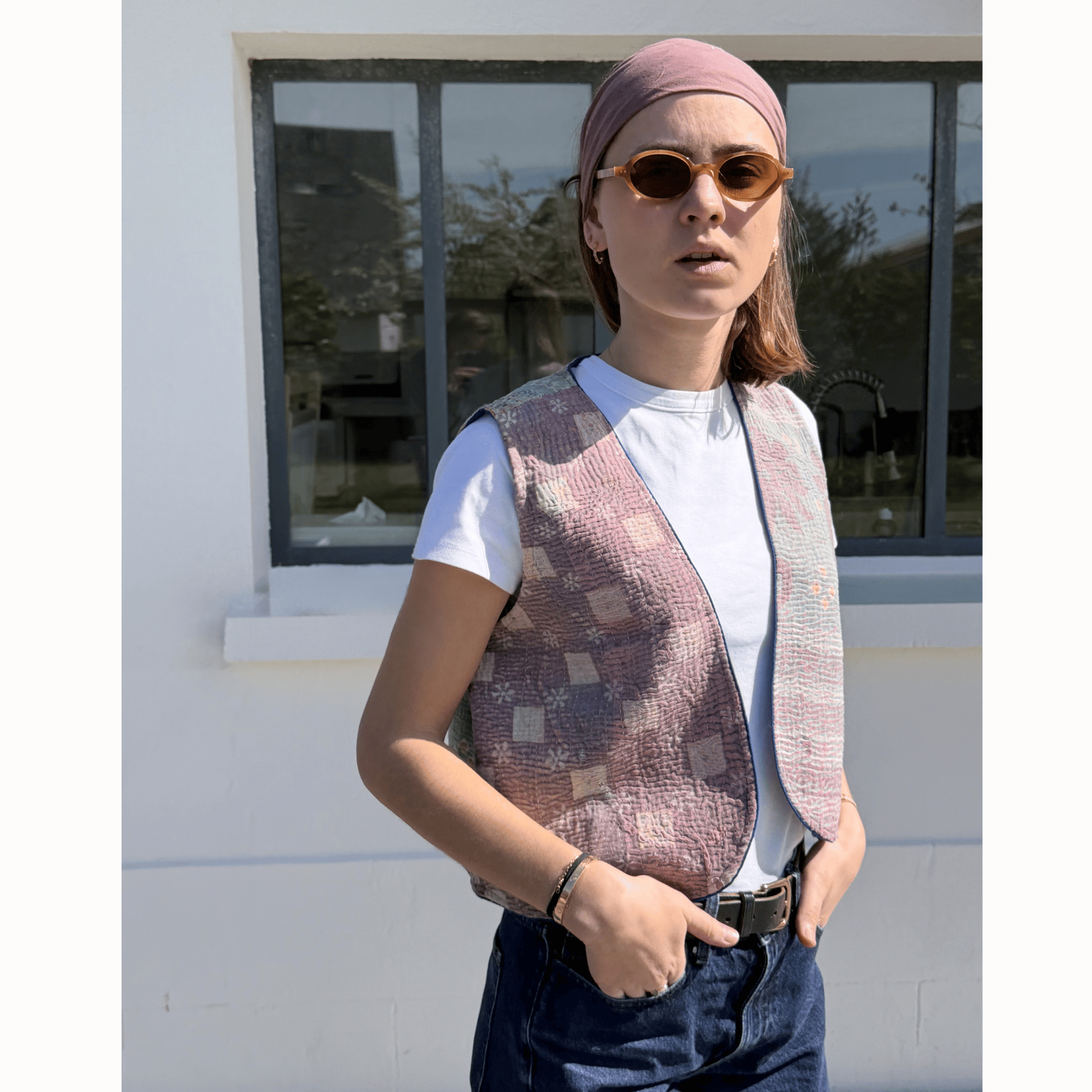Veste sans manche violette Hindima