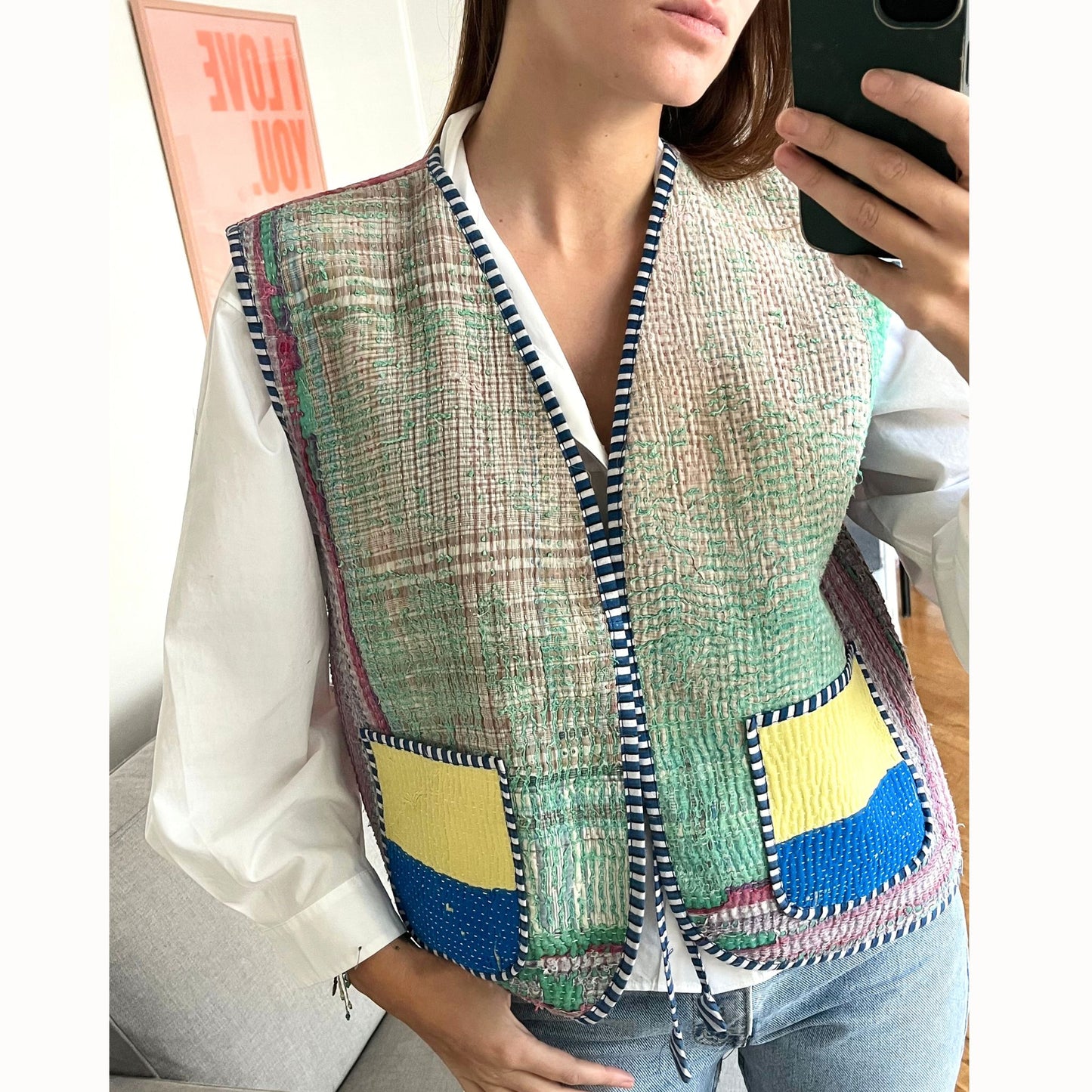 Gilet Karma jaune & bleu