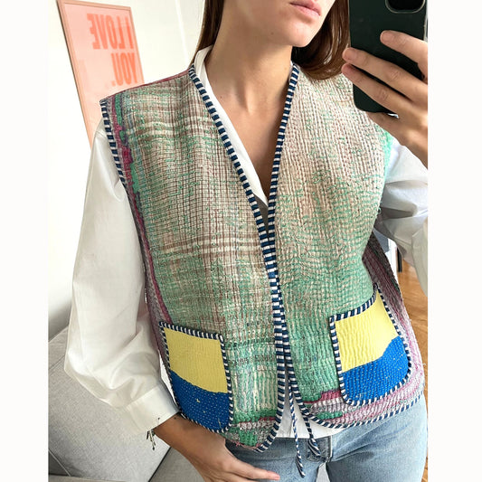 Gilet Karma jaune & bleu