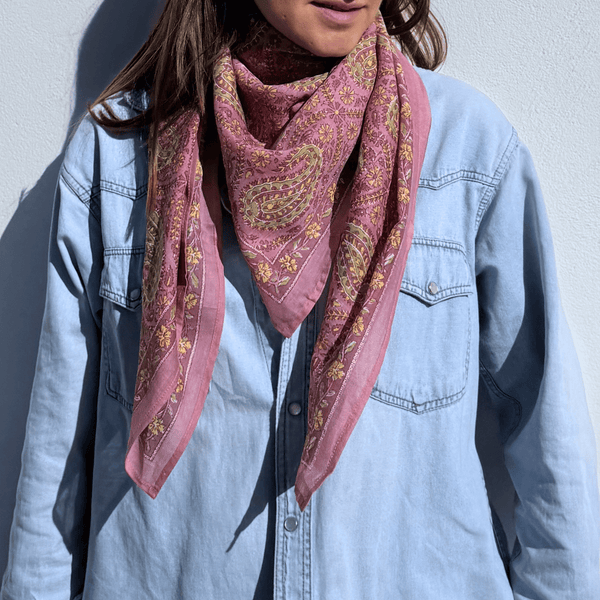 Foulard vieux rose