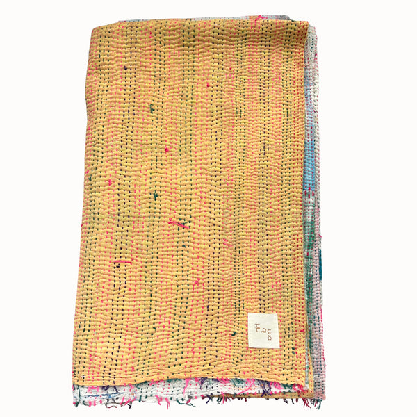 Plaid Kantha orange