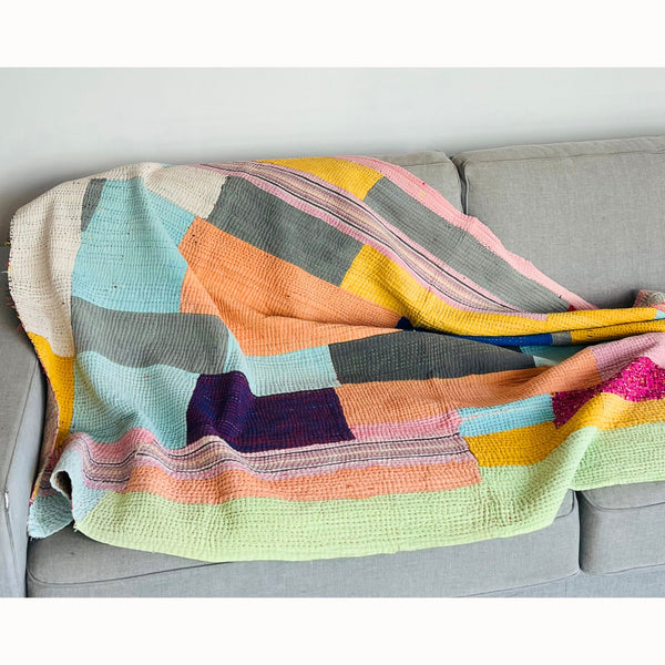 Plaid Kantha multicolore