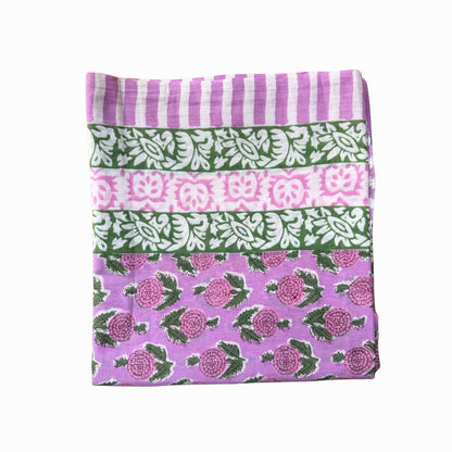 Paréo rose bonbon Hindima,voile de coton