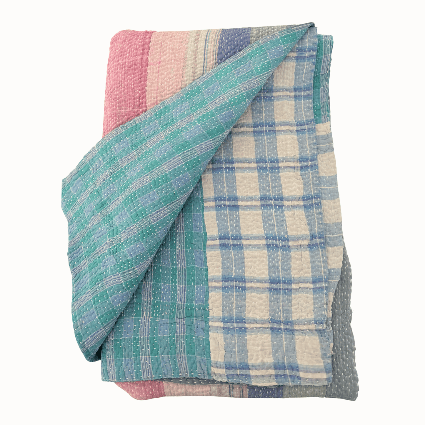 Plaid Kantha rayé