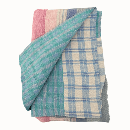Plaid Kantha rayé