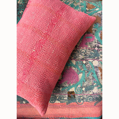 Plaid Kantha brodé bleu