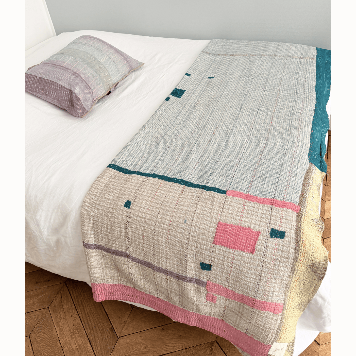 Plaid Kantha patch