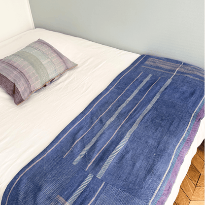 Plaid Kantha bleu