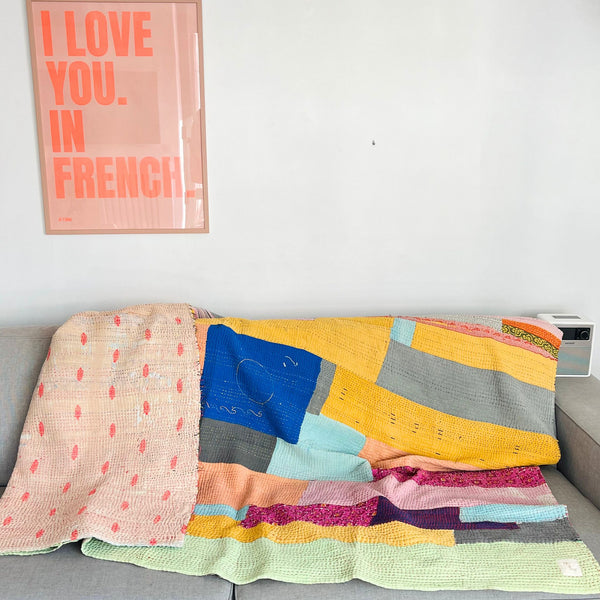 Plaid Kantha multicolore