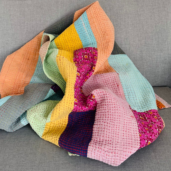 Plaid Kantha multicolore