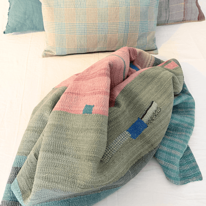 Plaid Kantha rayé