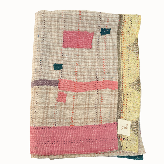 Plaid Kantha patch