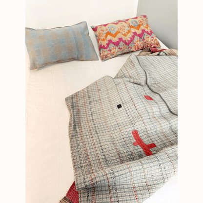 Plaid Kantha patch