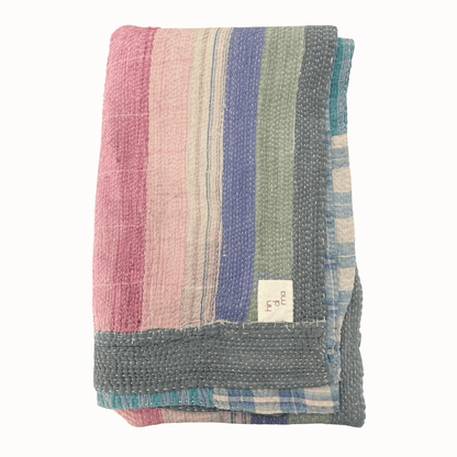 Plaid Kantha rayé