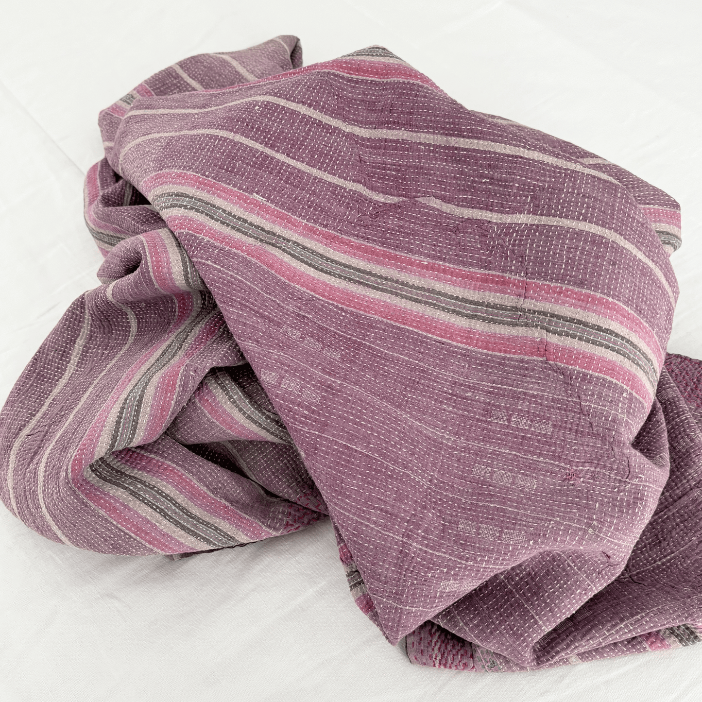 Plaid Kantha bleu