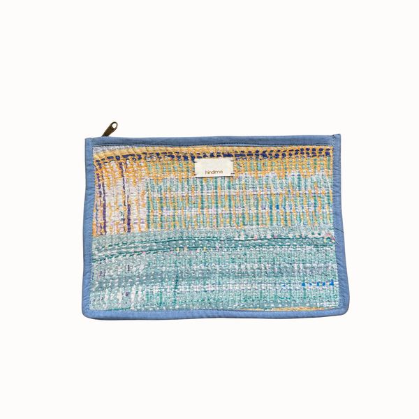 Pochette Jaspe jaune et bleu