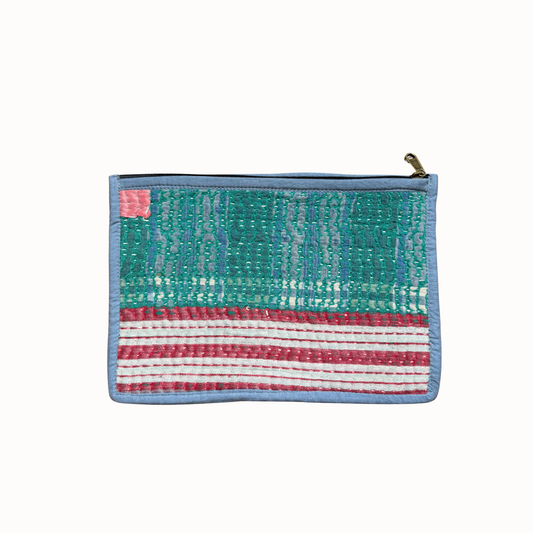 Pochette Jaspe rose et bleu