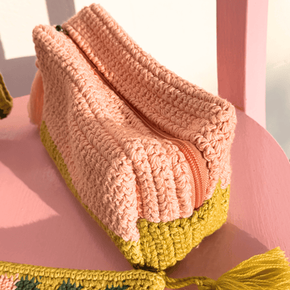 Trousse crochet bicolore