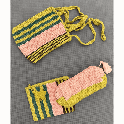 Trousse crochet bicolore
